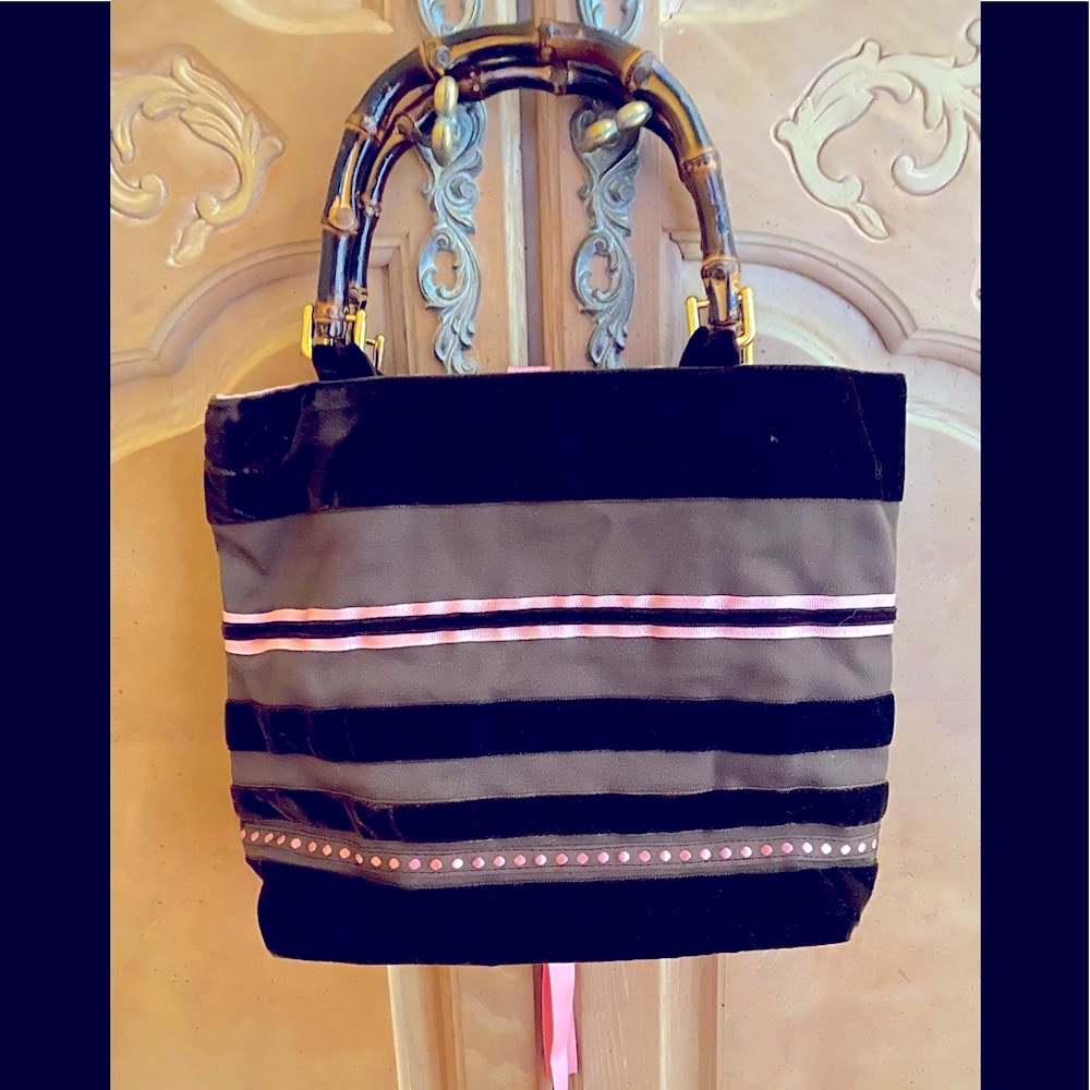 “Two crazy daisies” small tote with bamboo handles